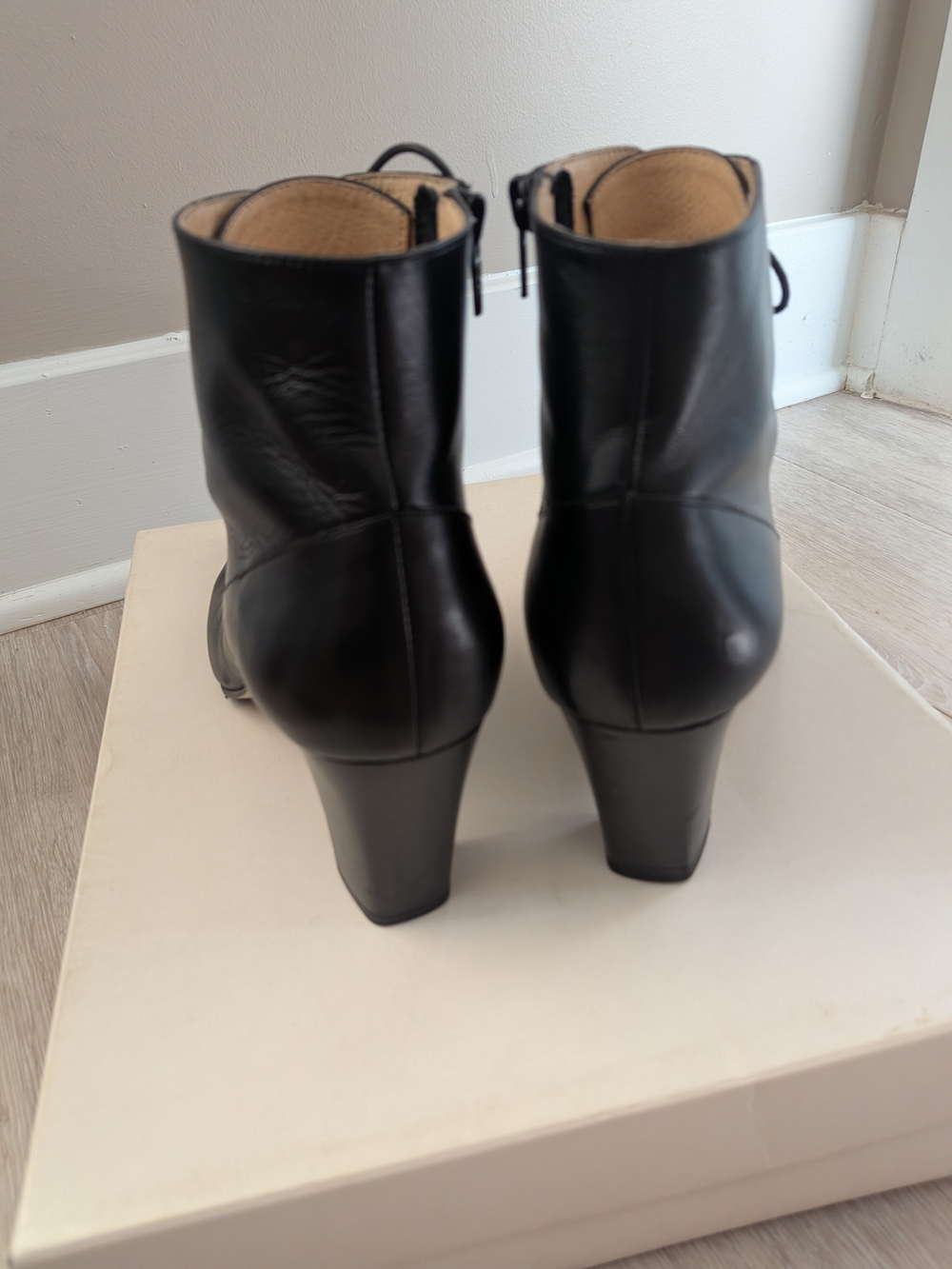 Made in Japan REGAL Leather Lace-Up Ankle Boots US 7.5 (24.5cm) Vibram Soles - Picture 3 of 5